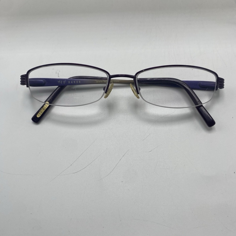Ted Baker Eyeglasses FRAME ONLY D-Light B171 Half Rim 51-16-135 Purple 543